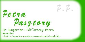 petra pasztory business card